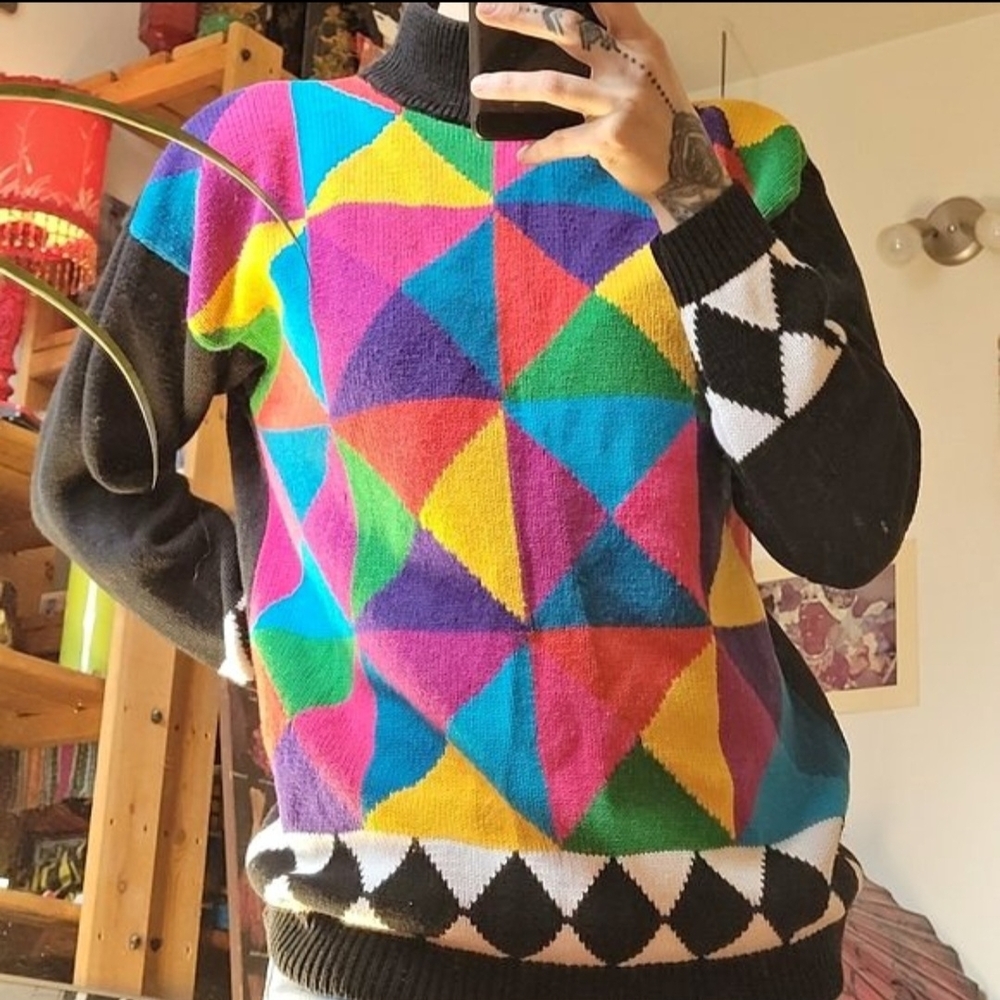 Colorful Geometric Sweater